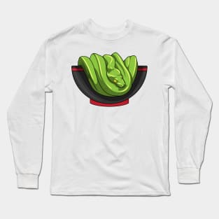 Snake with Ramen Bowl Long Sleeve T-Shirt